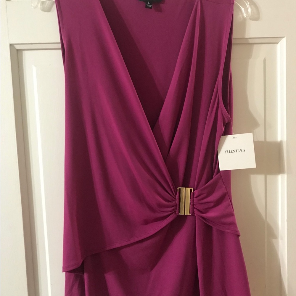Ellen Tracy NWT Sleeveless Wrap Top, size L